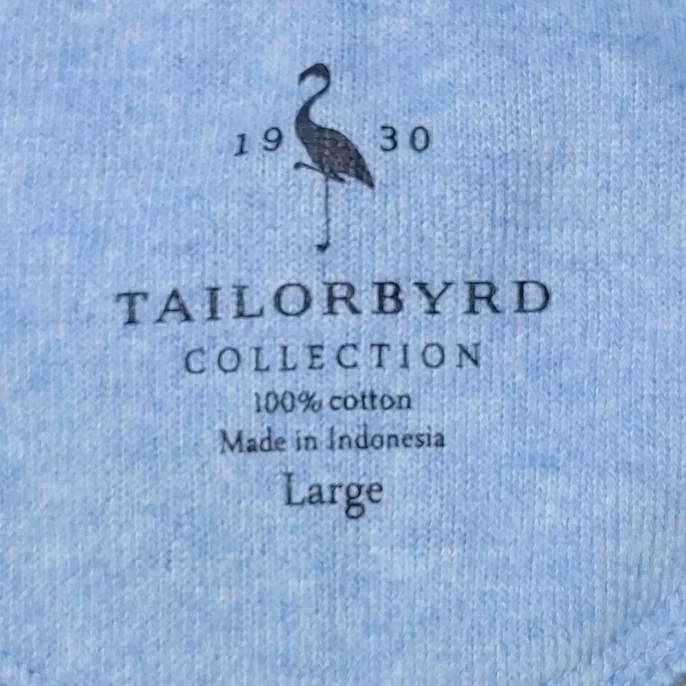 TailorByrd Men's Large‎ Gray 100% Cotton 1/4 Zip Pullover Sweater - Picture 7 of 11